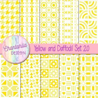 Free digital papers in various patterns in yellow and daffodil
