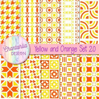 Free digital papers in various patterns in yellow and orange