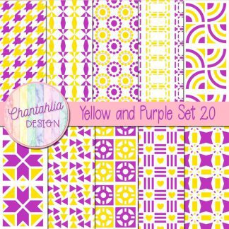 Free digital papers in various patterns in yellow and purple