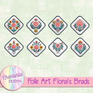 Free brads in a Folk Art Florals theme