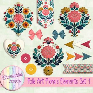Free design elements in a Folk Art Florals theme