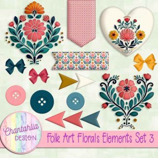 Free design elements in a Folk Art Florals theme
