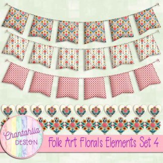 Free design elements in a Folk Art Florals theme