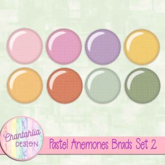 Pastel Anemones Brads Set 2