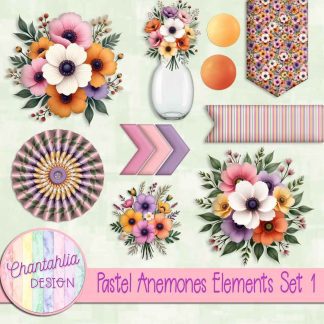 Pastel Anemones Elements Set 1