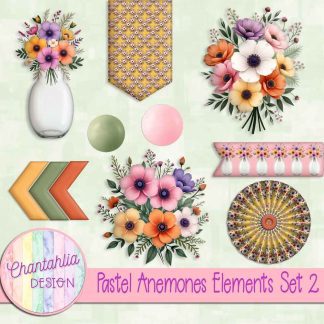Pastel Anemones Elements Set 2