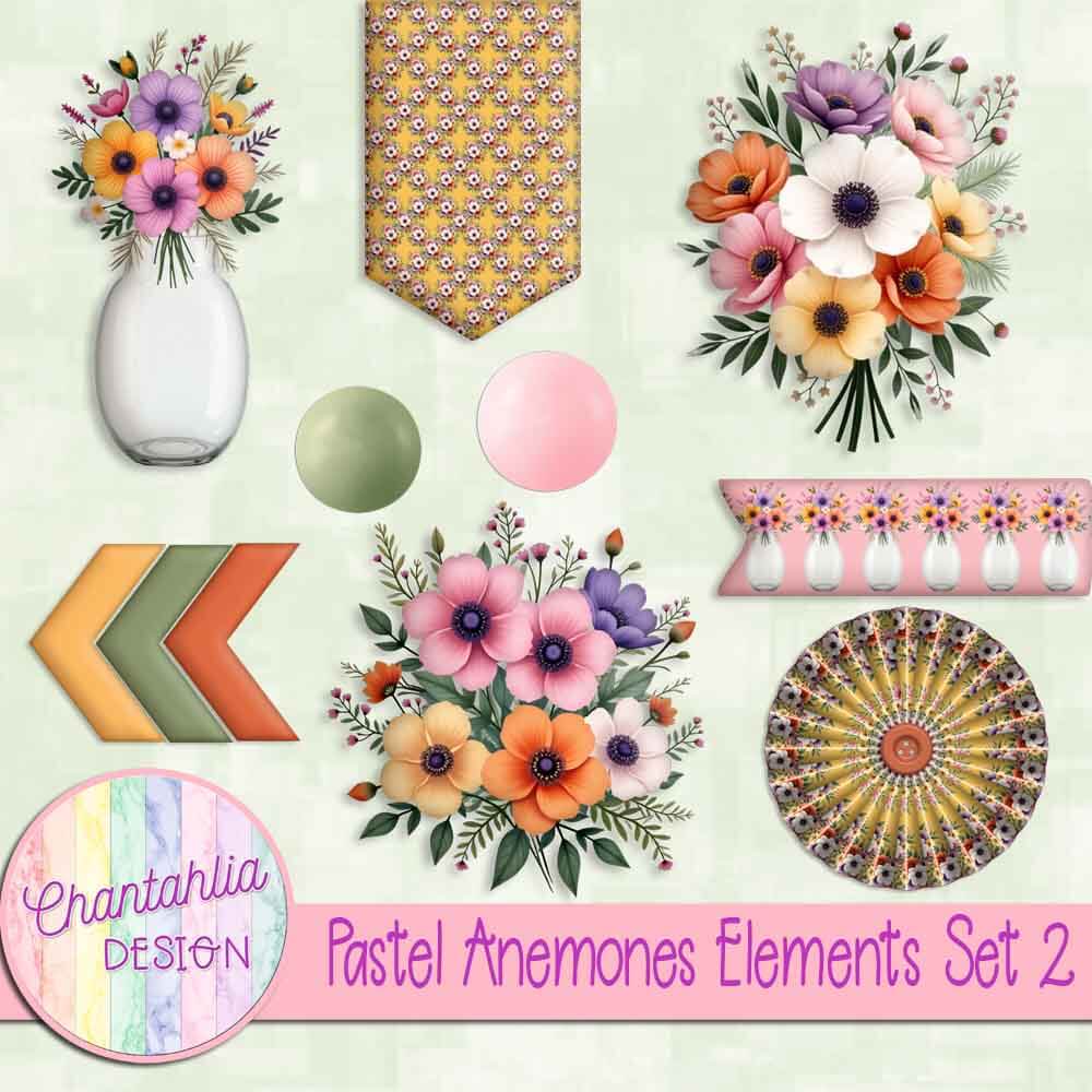 Pastel Anemones Elements Set 2