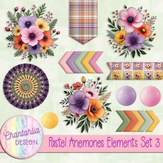 Pastel Anemones Elements Set 3