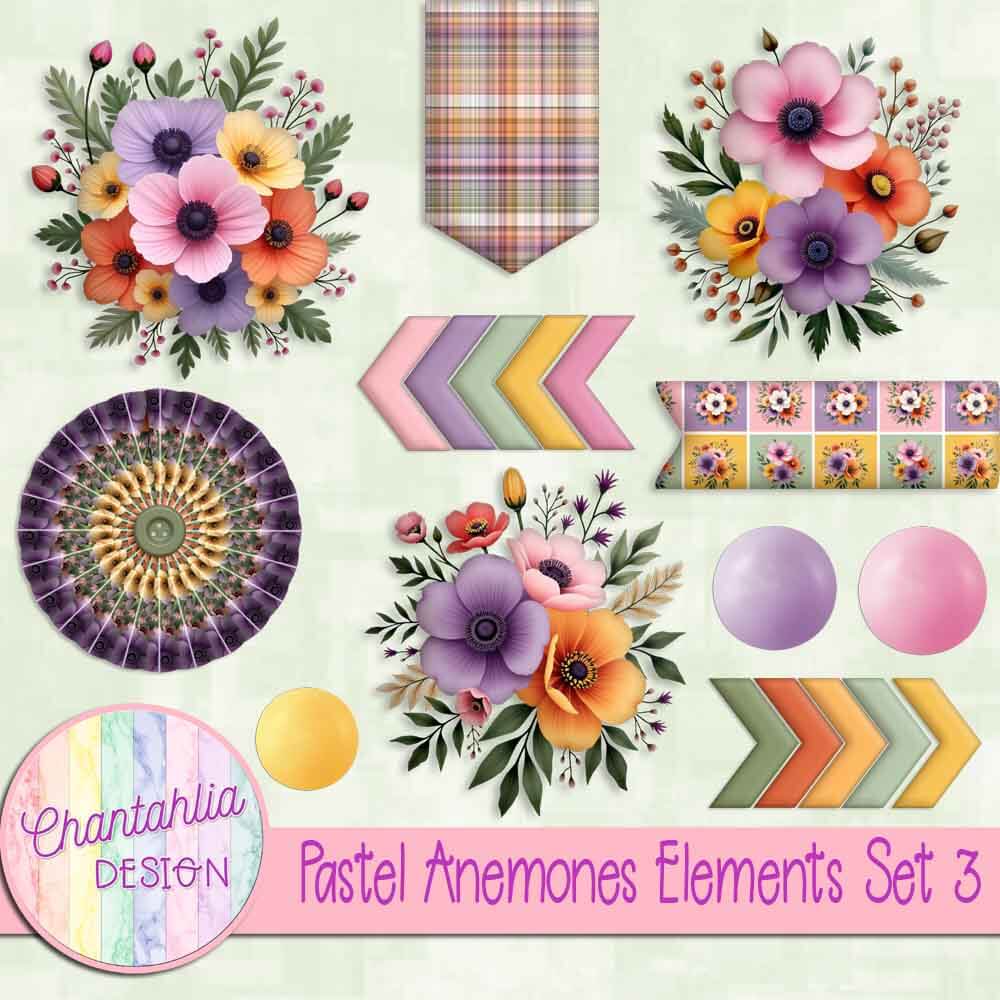 Pastel Anemones Elements Set 3