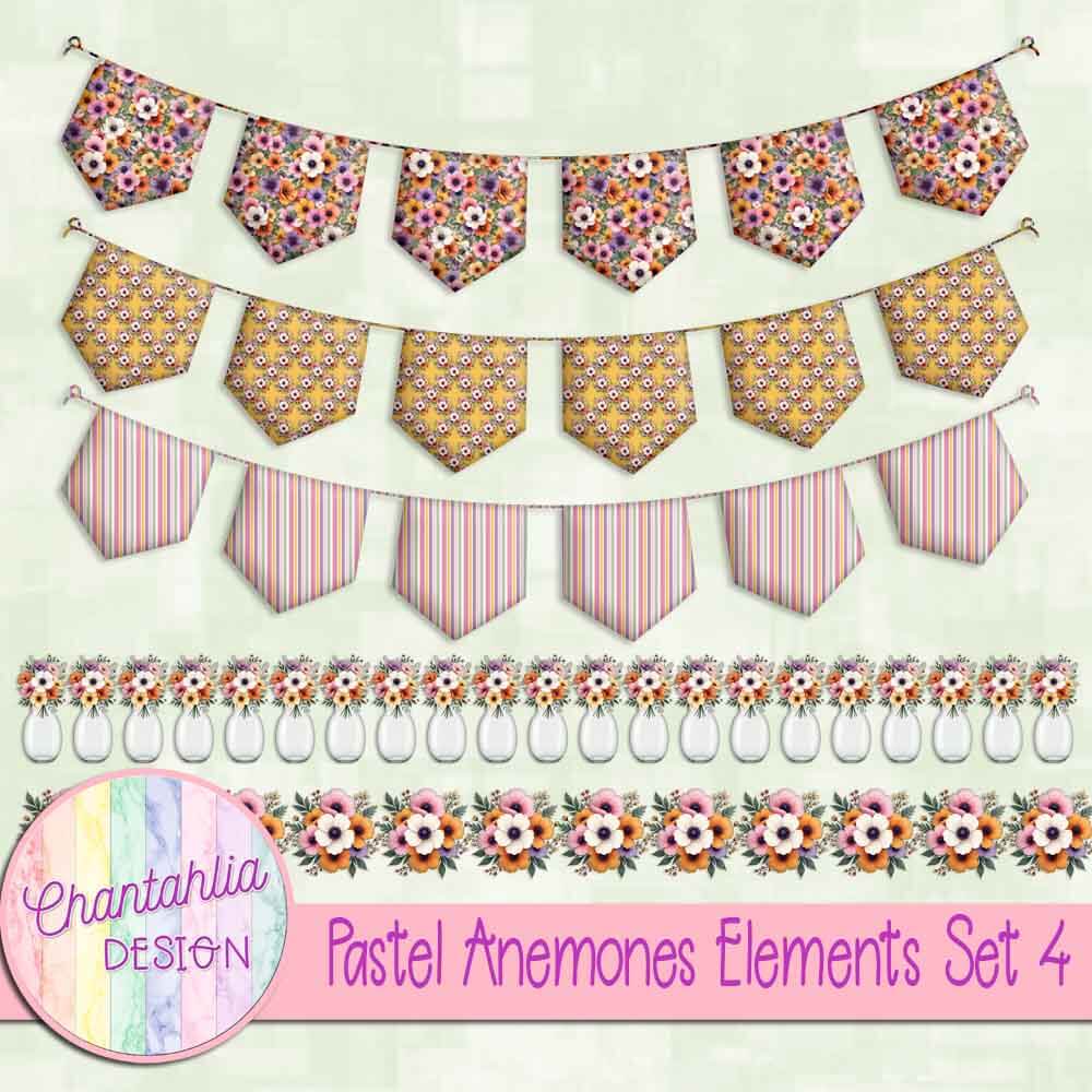 Pastel Anemones Elements Set 4