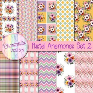 Pastel Anemones Digital Papers Set 2