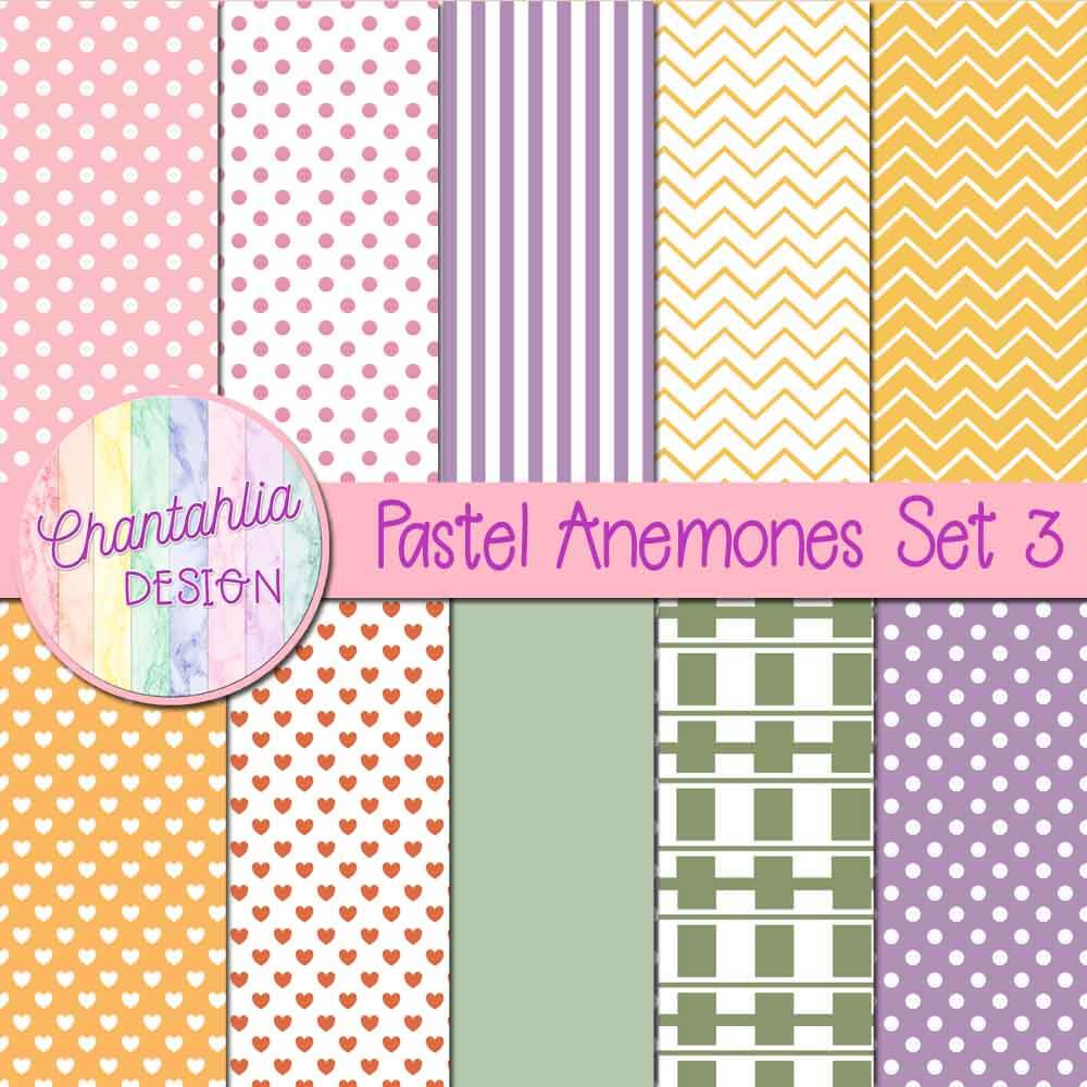 Pastel Anemones Digital Papers Set 3