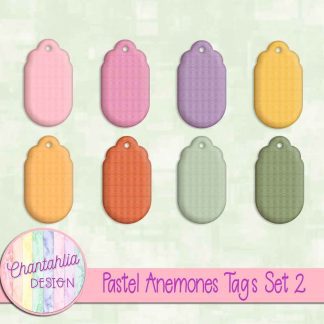 Pastel Anemones Tags Set 2