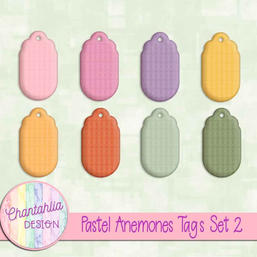 Pastel Anemones Tags Set 2
