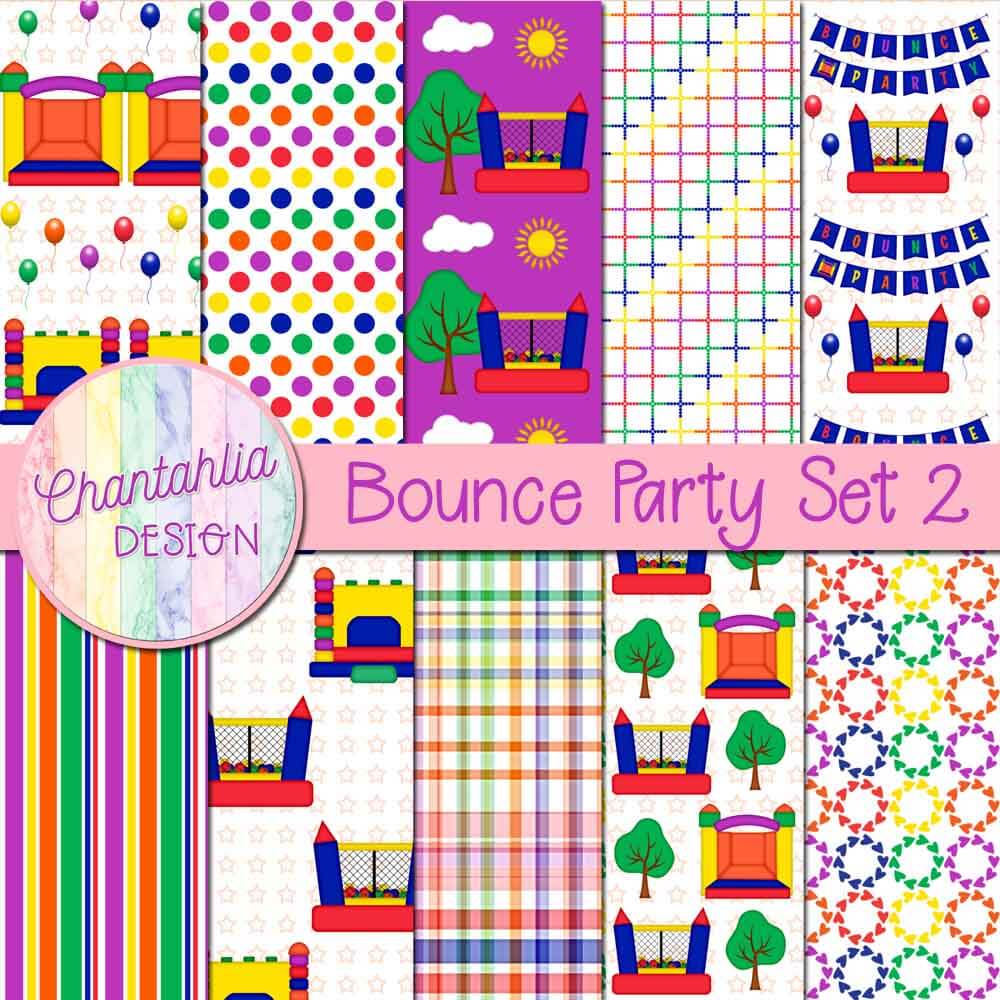 Bounce Party Digital Papers Set 2
