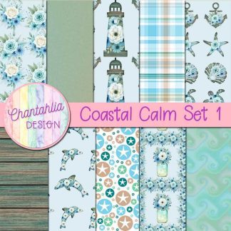 Coastal Calm Digital Papers Set 1