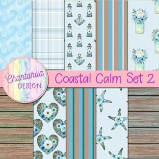 Coastal Calm Digital Papers Set 2