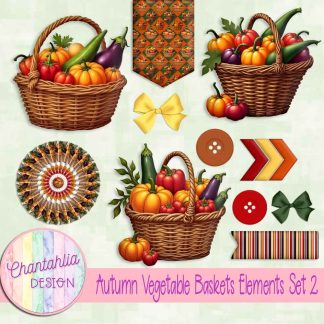 Autumn Vegetable Baskets Elements Set 2