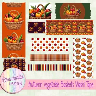 Autumn Vegetable Baskets Washi Tape