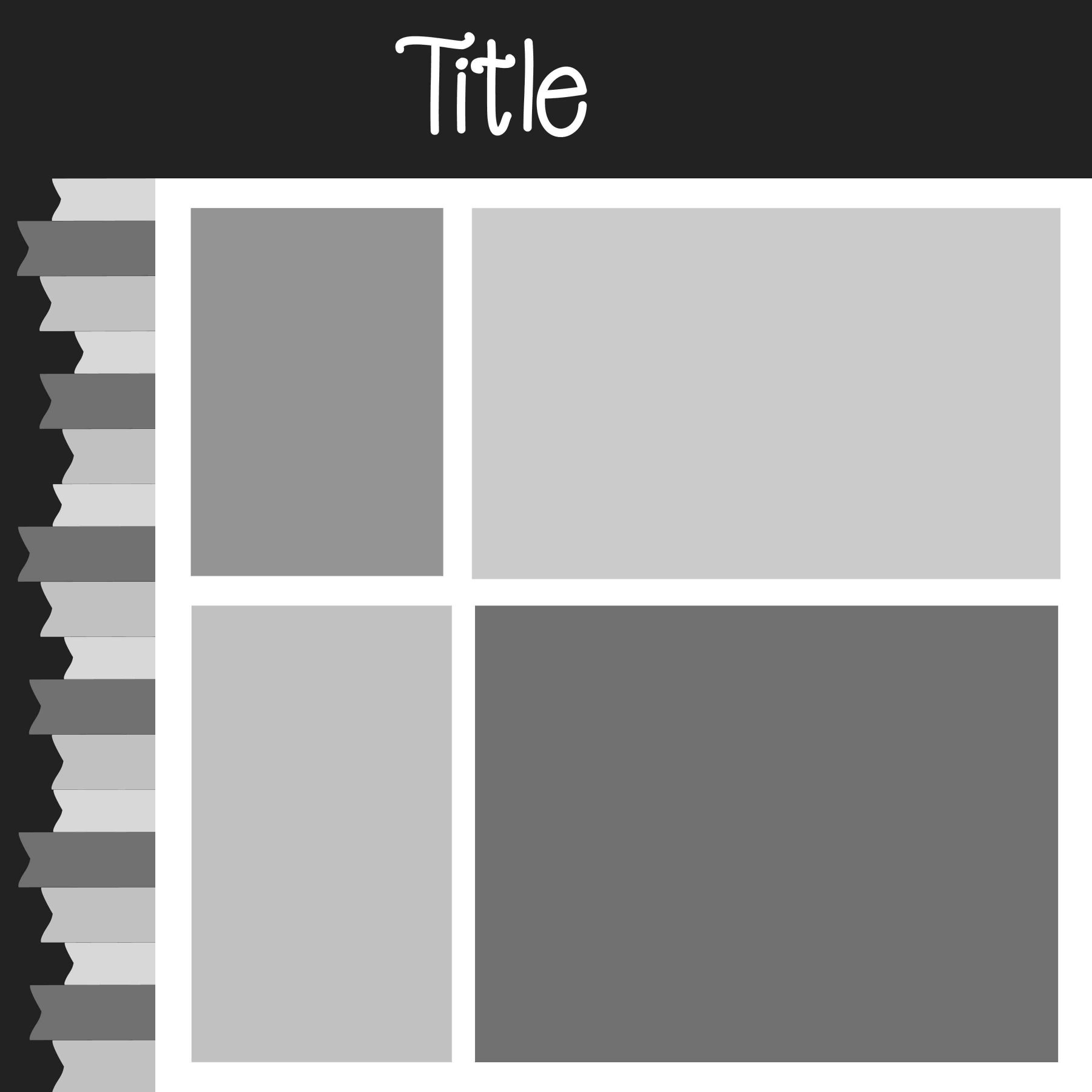 Digital Scrapbook Layout Template 437