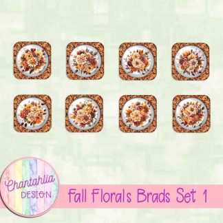 Fall Florals Brads Set 1