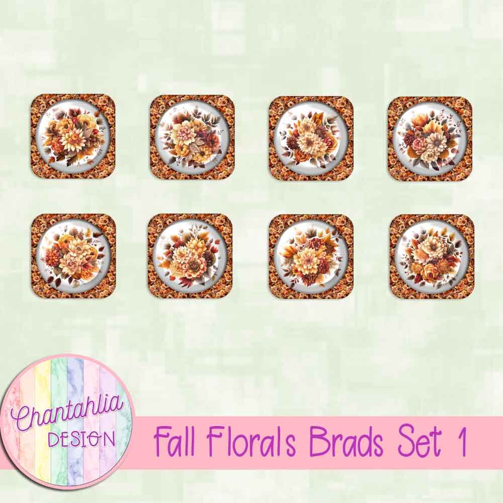 Fall Florals Brads Set 1
