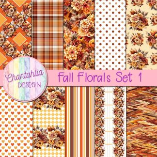 Fall Florals Digital Papers Set 1