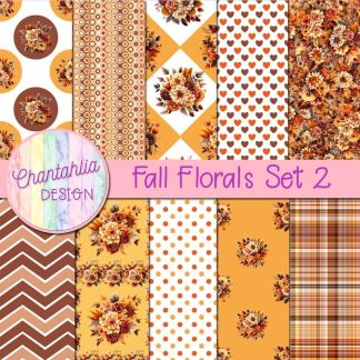 Fall Florals Digital Papers Set 2