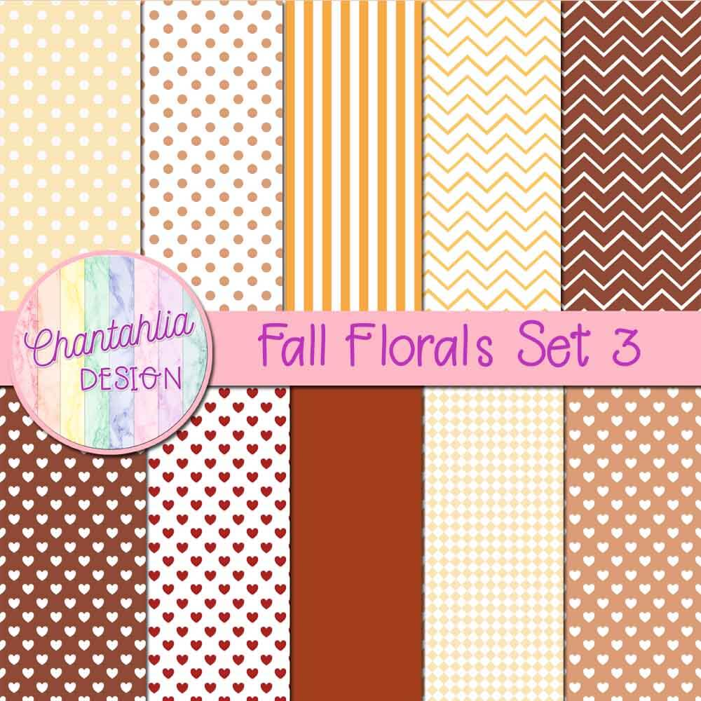 Fall Florals Digital Papers Set 3