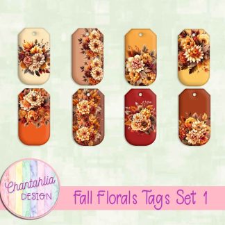 Fall Florals Tags Set 1