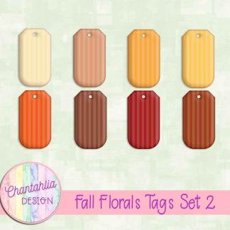 Fall Florals Tags Set 2