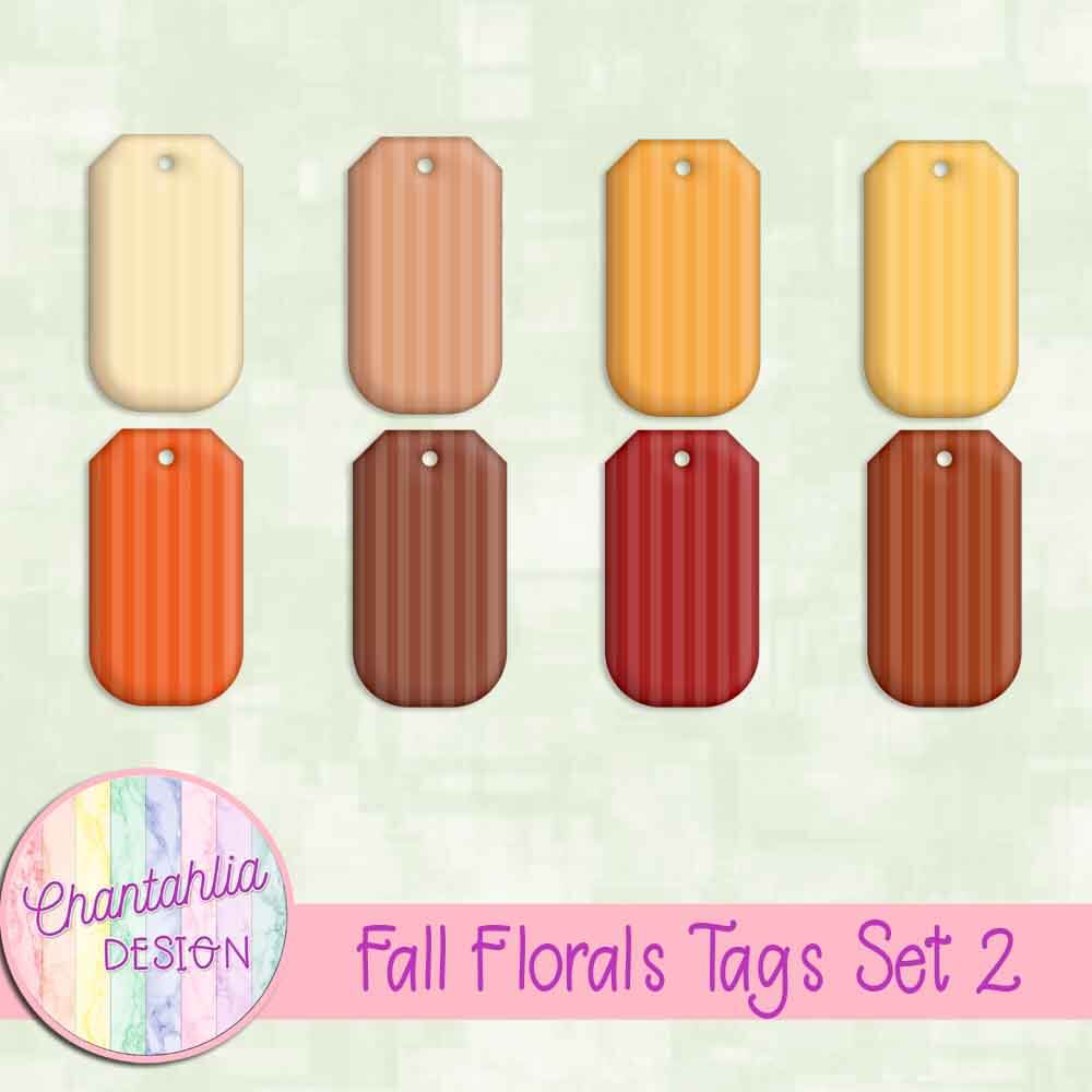 Fall Florals Tags Set 2
