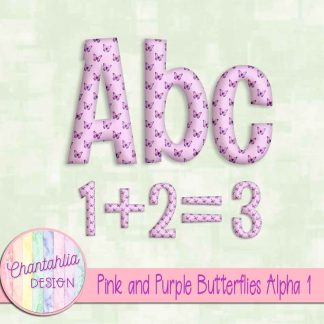 Pink and Purple Butterflies Alpha 1