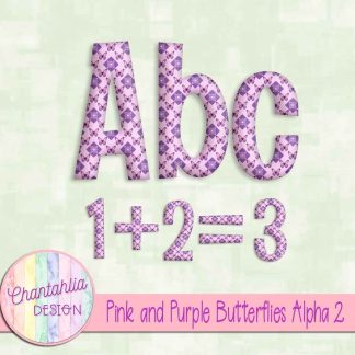 Pink and Purple Butterflies Alpha 2