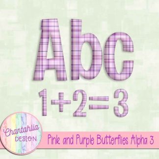Pink and Purple Butterflies Alpha 3