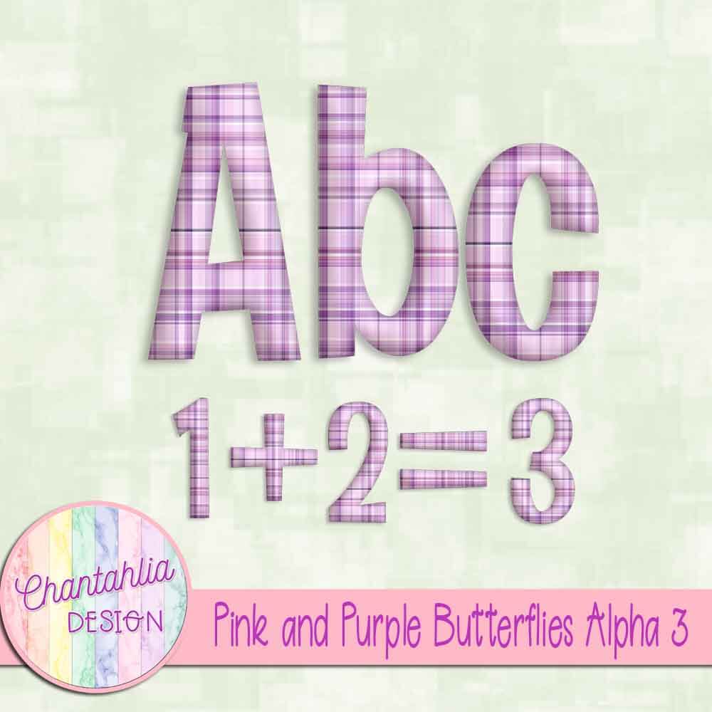 Pink and Purple Butterflies Alpha 3