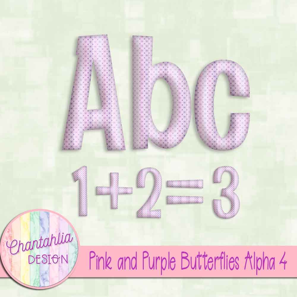 Pink and Purple Butterflies Alpha 4