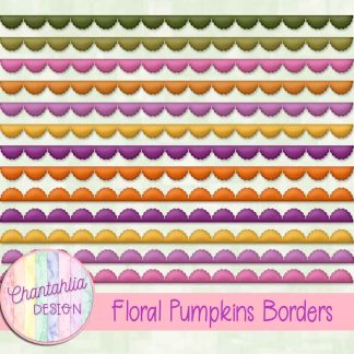 Floral Pumpkins Borders