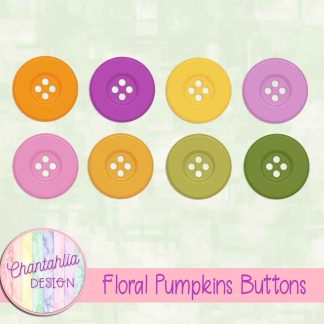Floral Pumpkins Buttons