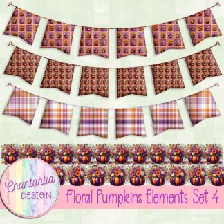 Floral Pumpkins Elements Set 4