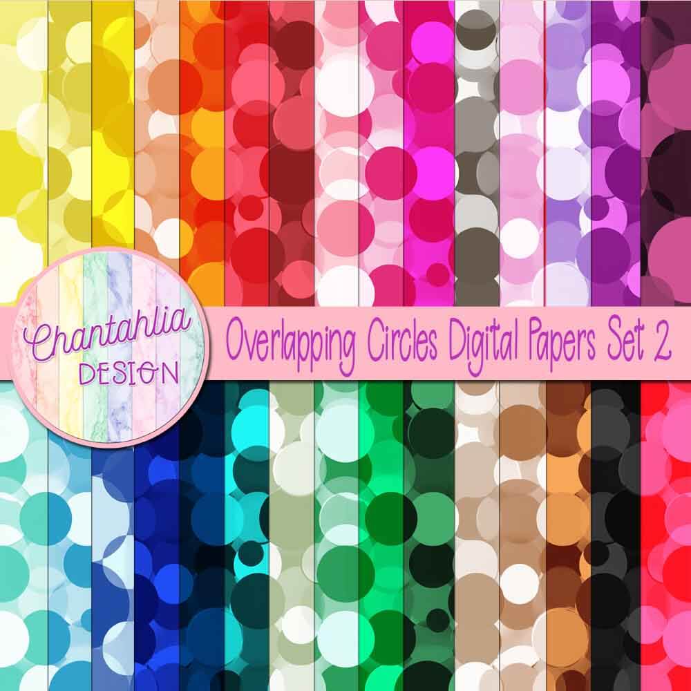 Overlapping Circles Digital Papers Set 2