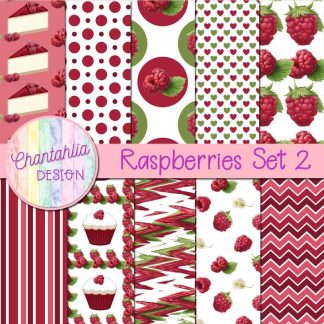 Raspberries Digital Papers Set 2